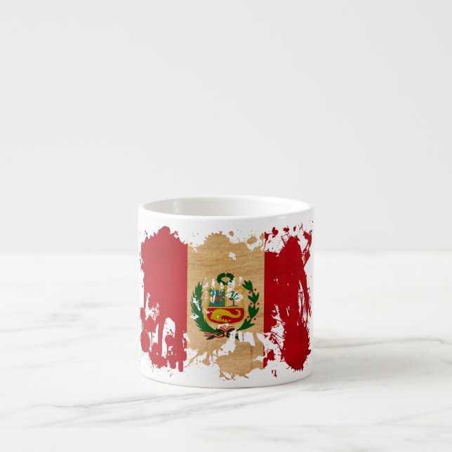 Peru-Flagge Espressotasse (Vorderseite)