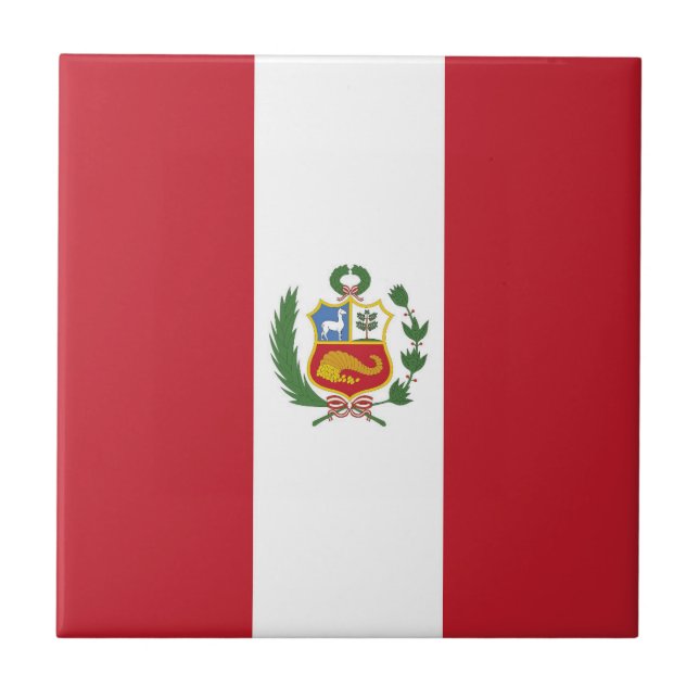 Peru-Flagge Fliese (Vorderseite)