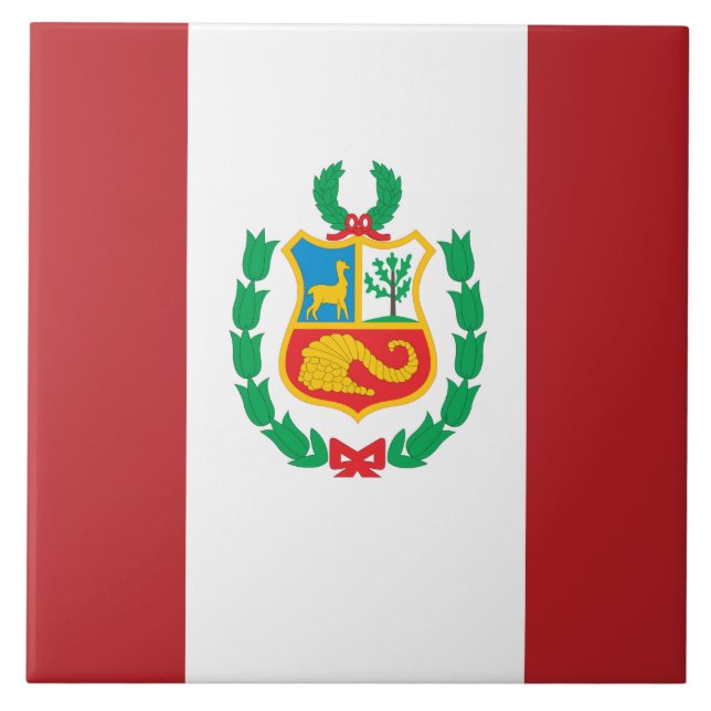 Peru-Flagge Fliese (Vorderseite)