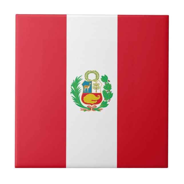 Peru-Flagge Fliese (Vorderseite)
