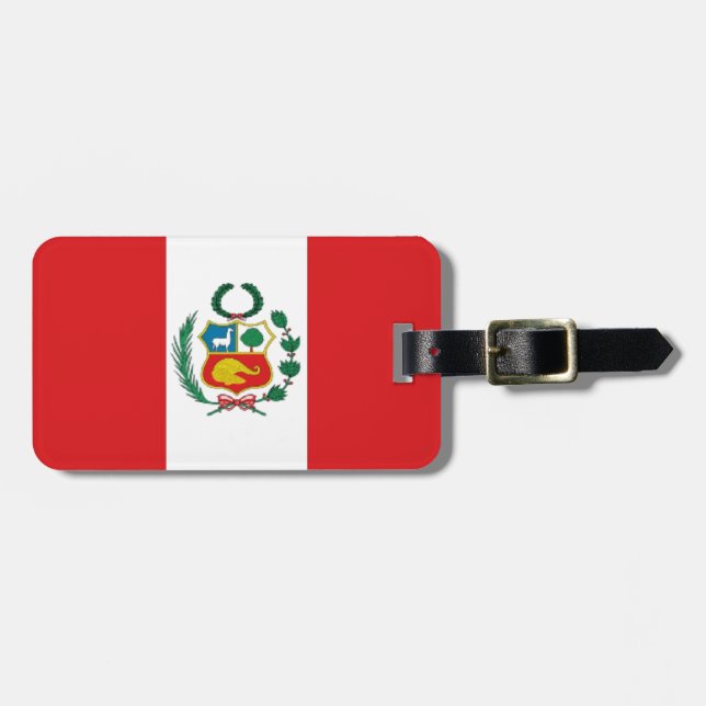 Peru-Flagge Gepäckanhänger (Vorderseite horizontal)