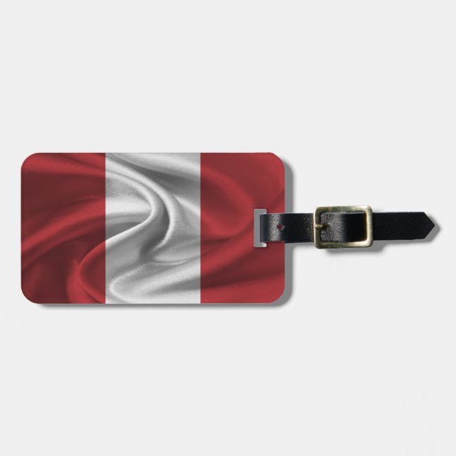 Peru-Flagge Gepäckanhänger (Vorderseite horizontal)