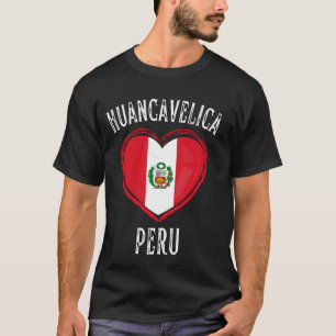 Peru-Flagge Herz Huancavelica Stadt T-Shirt