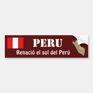 Peru-Flagge + Karten-Autoaufkleber Autoaufkleber