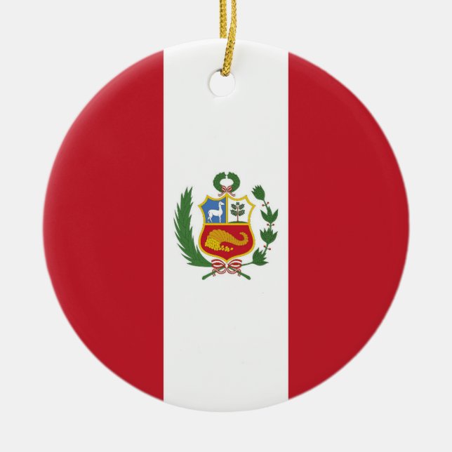 Peru-Flagge Keramik Ornament (Vorne)