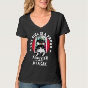 Peru-Flagge Mexiko Aufgewachsene Frauen Mädchen Bü T-Shirt