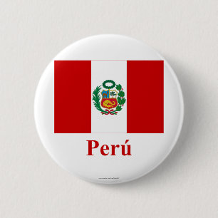 Peru-Flagge mit Namen auf spanisch Button