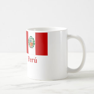 Peru-Flagge mit Namen auf spanisch Tasse