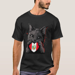 Peru-Flagge Peruanische Wurzeln Katzenherz Peruani T-Shirt
