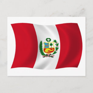 Peru-Flagge-Postkarte Postkarte