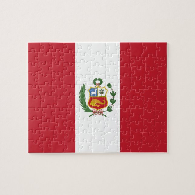 Peru-Flagge Puzzle (Horizontal)