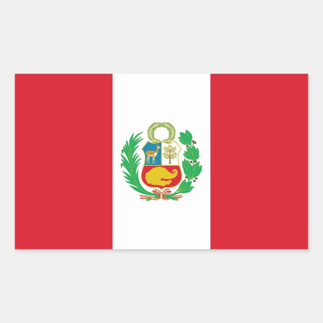 Peru-Flagge Rechteckiger Aufkleber (Vorderseite)