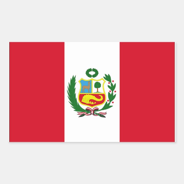 Peru-Flagge Rechteckiger Aufkleber (Vorderseite)