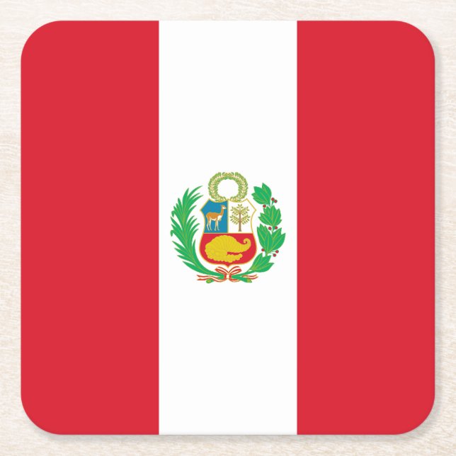 Peru-Flagge Rechteckiger Pappuntersetzer (Vorderseite)