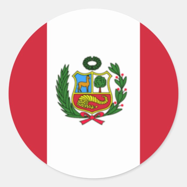 Peru-Flagge Runder Aufkleber (Vorderseite)