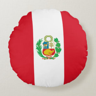 Peru-Flagge Rundes Kissen