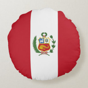 Peru-Flagge Rundes Kissen