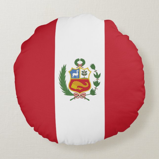 Peru-Flagge Rundes Kissen (Rückseite)