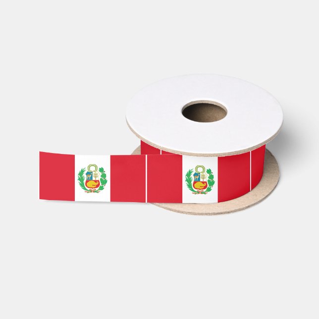 Peru-Flagge Satinband (Spule)