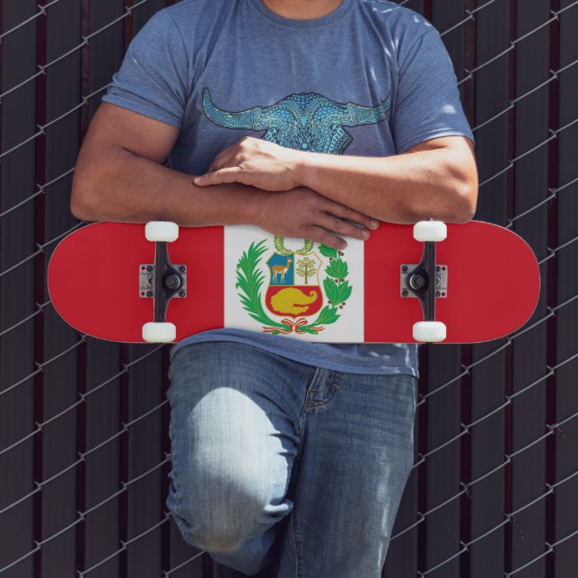 Peru-Flagge Skateboard (Außenbereich 3)