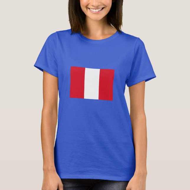 Peru-Flagge T-Shirt (Vorderseite)