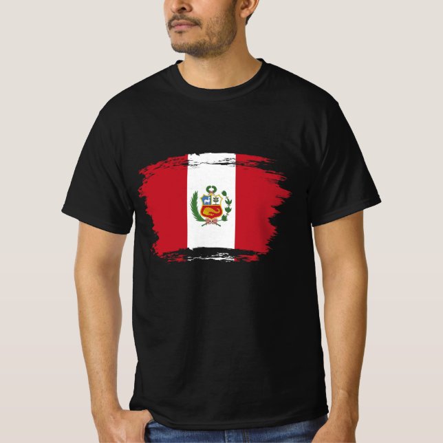 Peru-Flagge T-Shirt (Vorderseite)