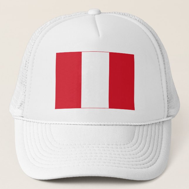Peru-Flagge Truckerkappe (Vorderseite)