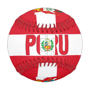 Peru Flagge und Wappen Patriotisch Baseball