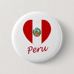 Peru-Flaggen-Herz Button