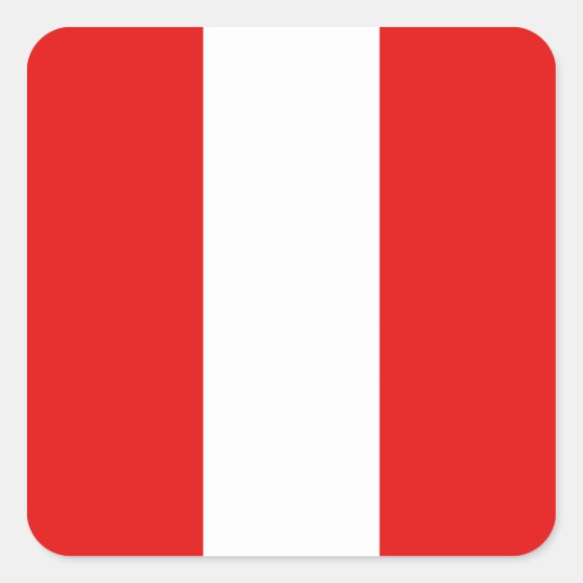 Peru-Flaggenaufkleber Quadratischer Aufkleber (Vorderseite)