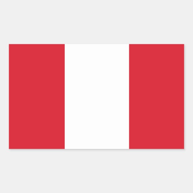 Peru-Flaggenaufkleber Rechteckiger Aufkleber (Vorderseite)