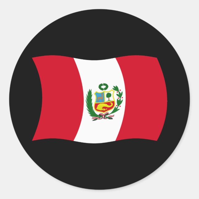 Peru-Flaggenaufkleber Runder Aufkleber (Vorderseite)
