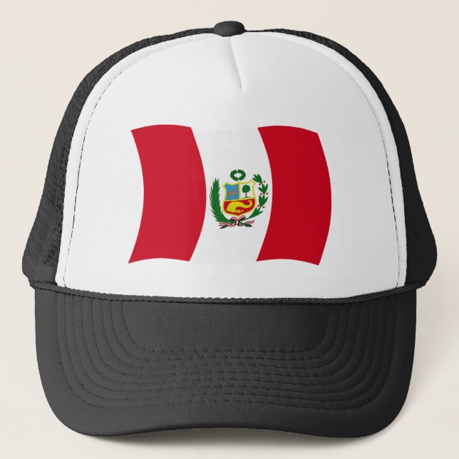 Peru-Flaggenmütze Truckerkappe (Vorderseite)