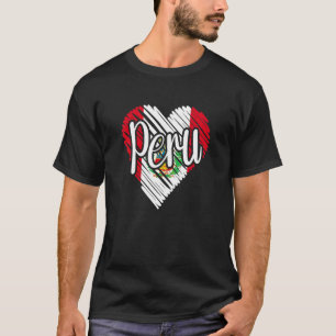 Peru für Männer Peruanisches Herz Flagge für Fraue T-Shirt