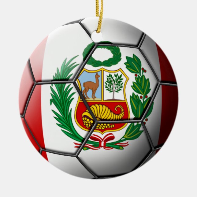 Peru-Fußball-Verzierung Keramik Ornament (Vorne)