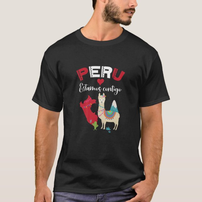 Peru Geschenk für Peru Peru Liebe Estamos Contigo T-Shirt (Vorderseite)