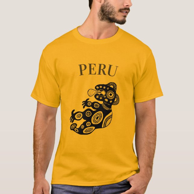 Peru, Incan Dog Design, Männer T-Shirt (Vorderseite)