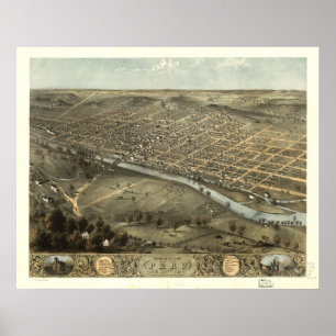 Peru Indiana 1868 Antike Panoramakarte Poster