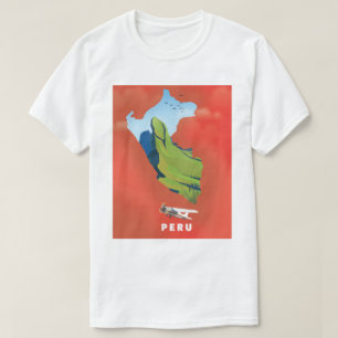 Peru-Karte Illustriertes Reiseplakat T-Shirt