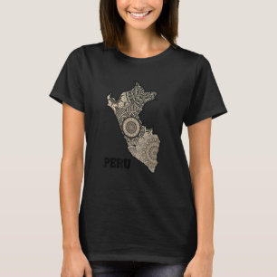 Peru Karte Mandala Vintag Peruanische Südamerika C T-Shirt