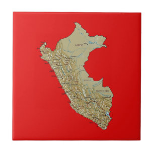 Peru-Kartenkachel Fliese