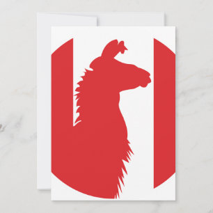Peru Lama Alpaka Peruanisches Nationaltier Flagge Einladung
