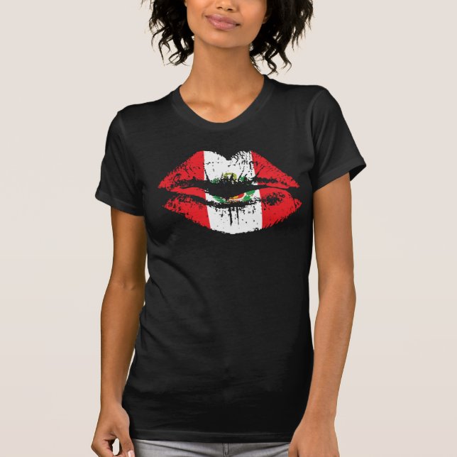 Peru-Lippent-shirt Entwurf für Frauen T-Shirt (Vorderseite)