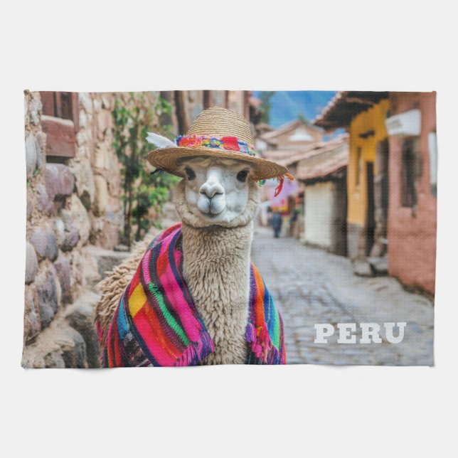 Peru Llama Geschirrtuch (Horizontal)