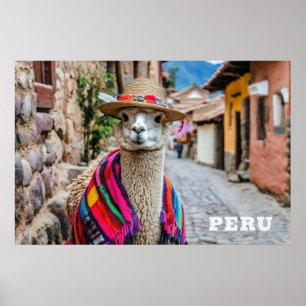 Peru Llama Poster
