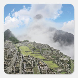Peru, Machu Picchu, die alte verlorene Stadt des 4 Quadratischer Aufkleber