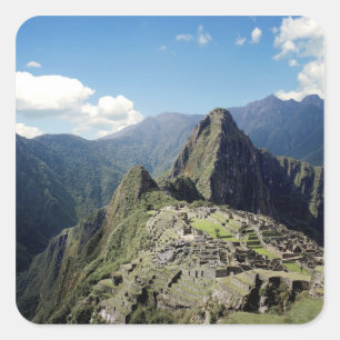 Peru, Machu Picchu, die antike verlorene Stadt der Quadratischer Aufkleber