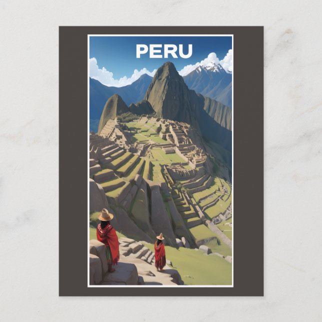 Peru Machu Picchu Postkarte (Vorderseite)