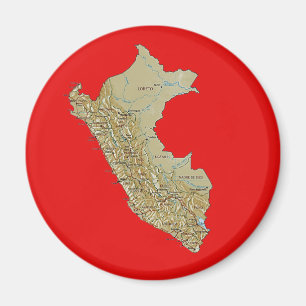 Peru Map Magnet