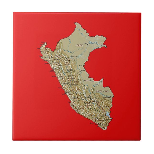 Peru Map Tile Fliese (Vorderseite)